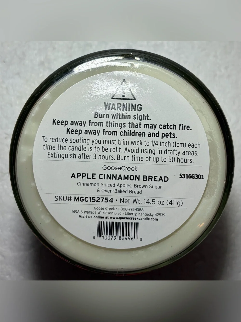 Goose Creek Pillsbury Apple Cinnamon Bread 3 Wick Candle 14.5 Oz